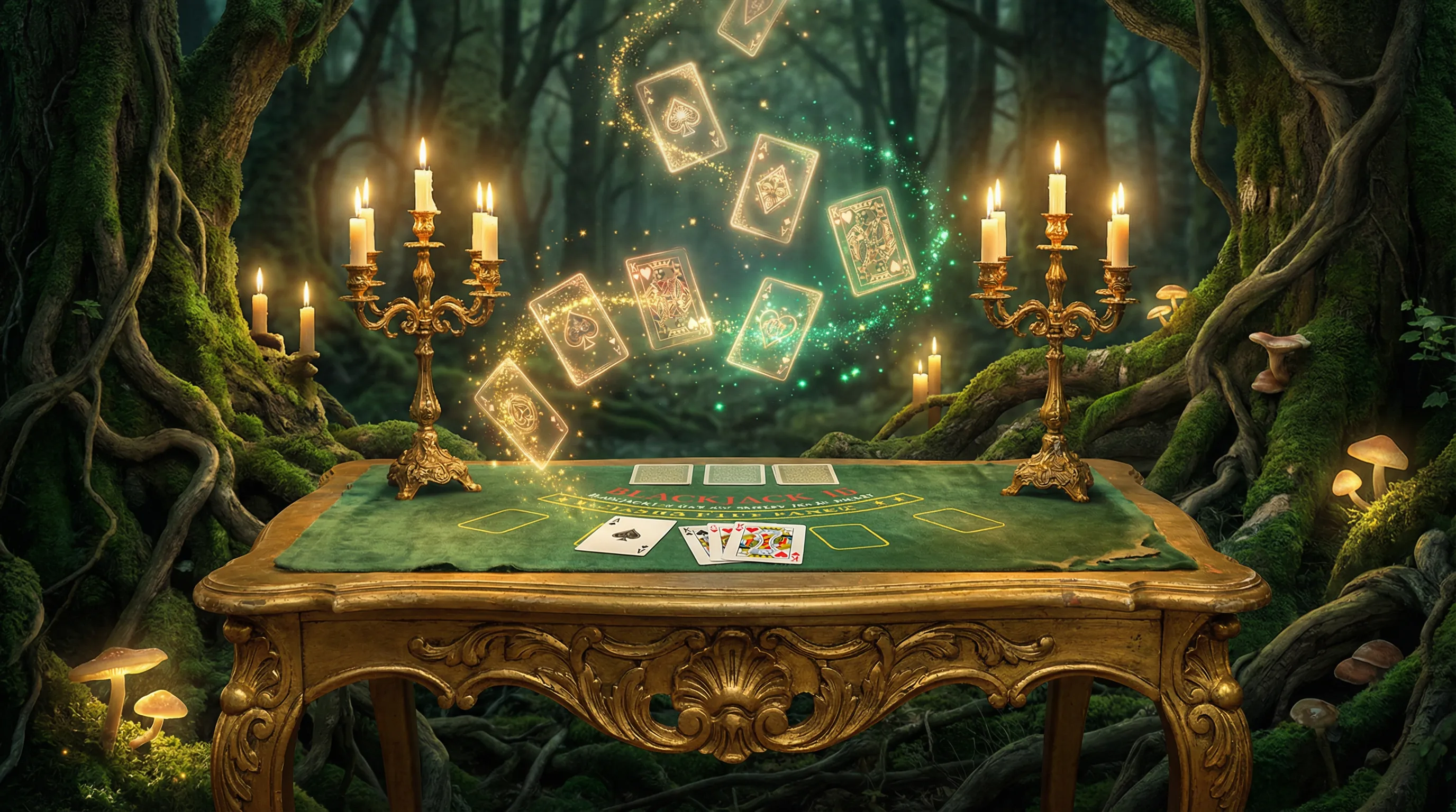 Mesa de blackjack encantada com cartas mágicas no Pixbet