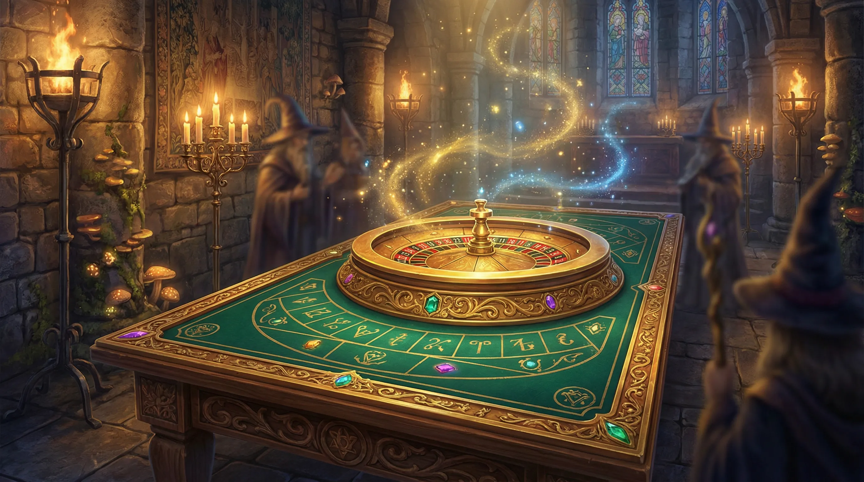 Roleta dourada mágica girando no cassino Pixbet